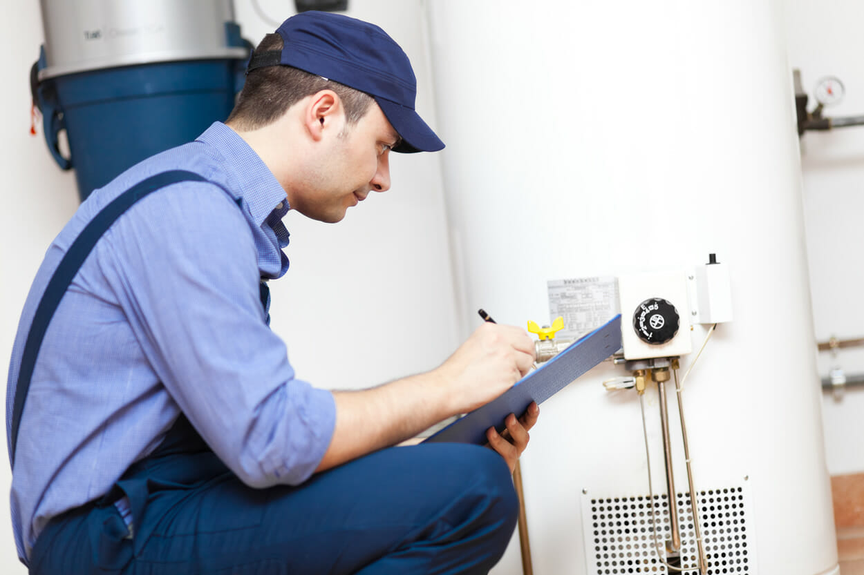 A1 Discount Plumber replacing a water heater